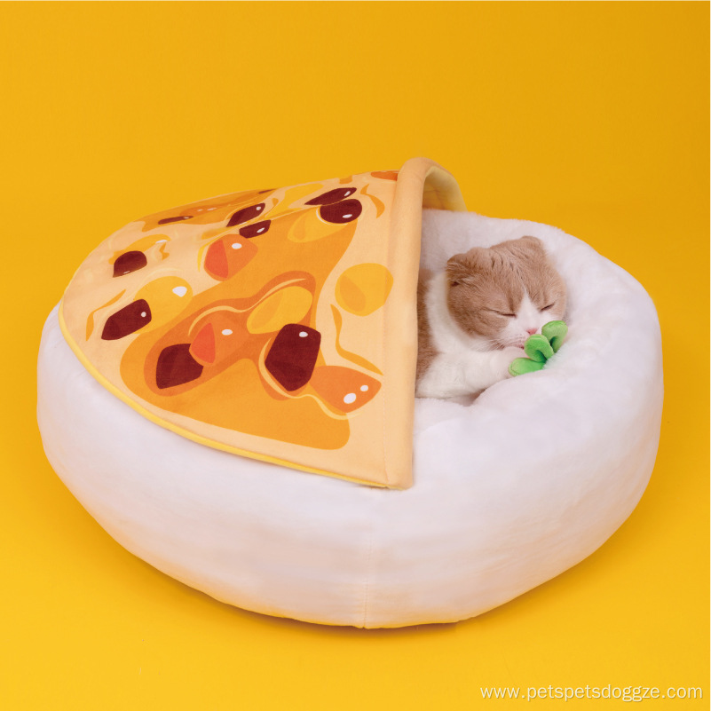 cute egg and smiling plush pet cat beds