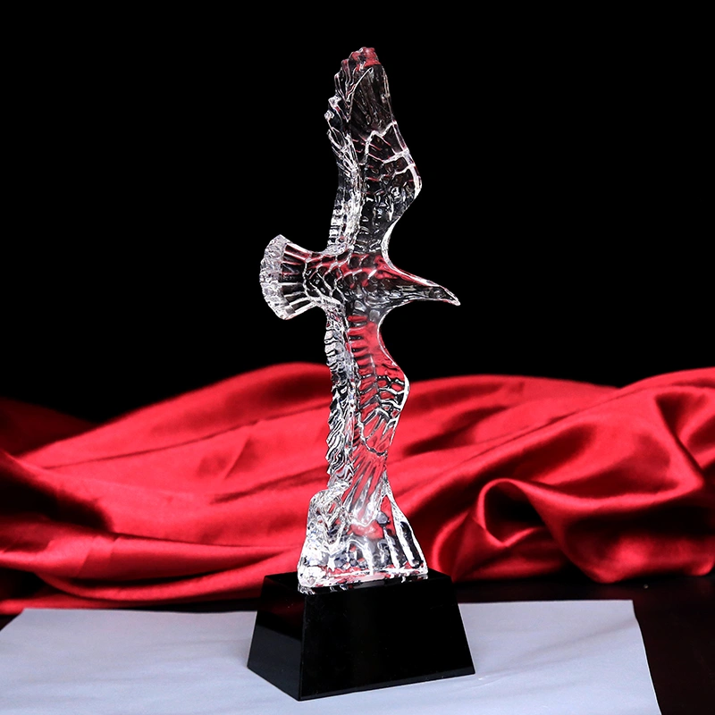 Clear K9 Black Base Crystal Trophy Eagle Business Crystal Awards