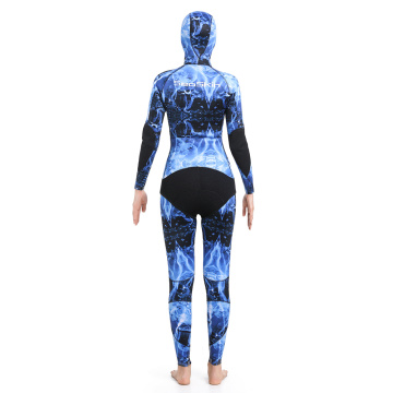 Trajes de neopreno de pesca submarina Seaskin con agua azul Camo Patern