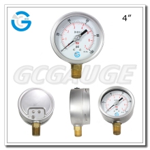 High quality 4 inch stainless steel case presssure turbo gauge with brass mount