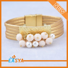 Cheapest Gold Metal Bangle With Pink Pearl Charm