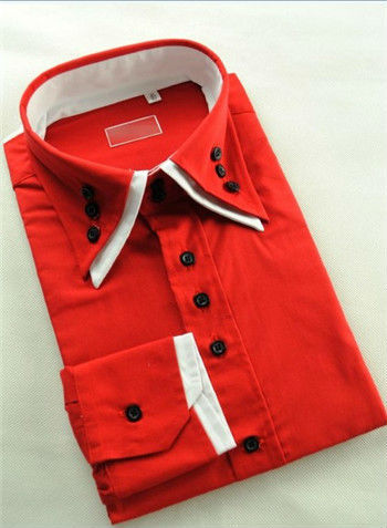 Double collar dress shirts/high collar shirts/contrast shirts/italian men shirts