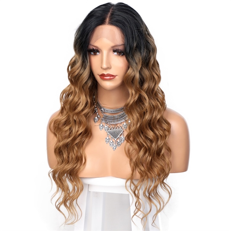 Vigorous Curly Hair for Black Women Lace Front Wigs Long Water Wave Synthetic Wig Heat Resistant Fiber Hair Replacement Wigs