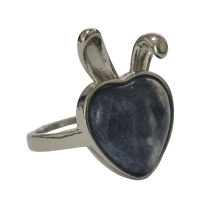 Factory Direct Silver Rabbit Sodalite Rings: Women's & Girls' Fine Love Heart Jewelry & Engagement Accessories
