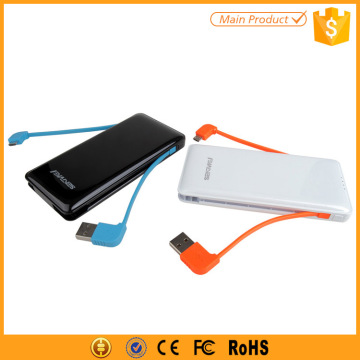 built-in cable 6000mah manual for power bank battery charger