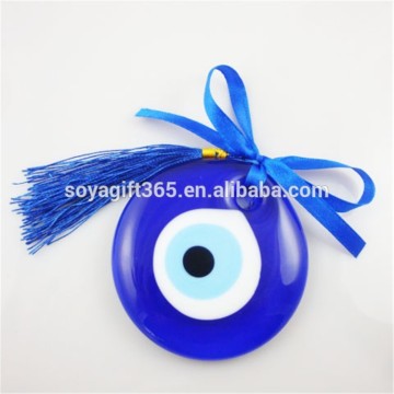 8*8cm Blue Evil Eye Beads Bow Tassel Turkish Lucky Eye Resin Beads