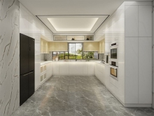 Luxury Wall Glass Door LED Light Kitchen Cabinet