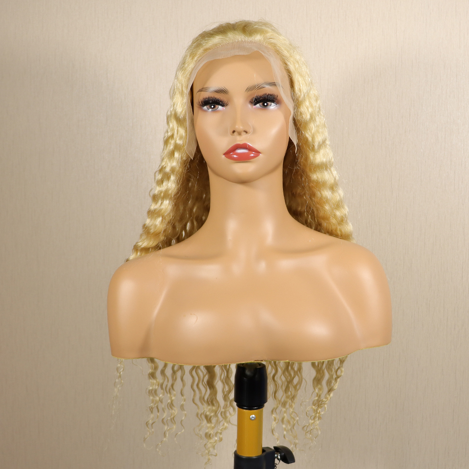 Annione Best Hair Vendors Preplucked Blond Human Hair Front Wigs Wholesale Peruvian Raw Lace Virgin Cuticle Aligned Hair