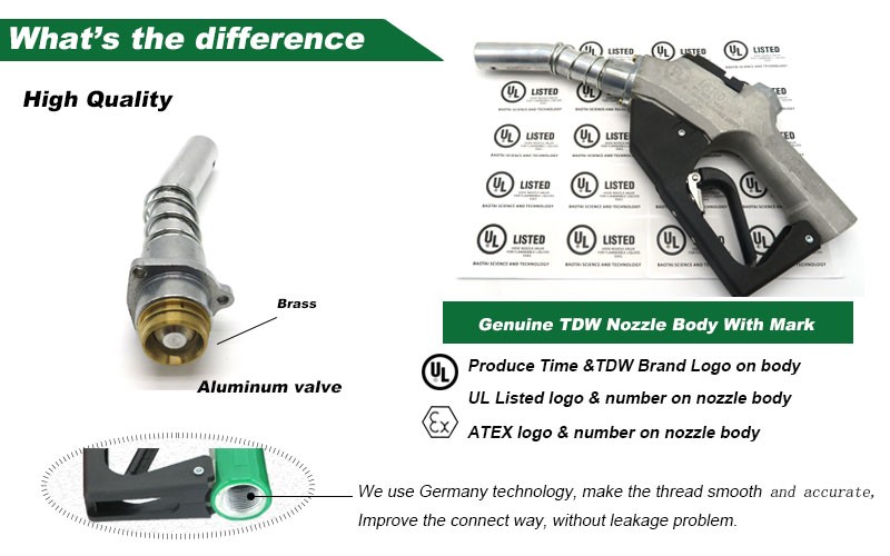 UL Listed High Flow Automatic Fuel Dispenser Nozzle TDW 7H