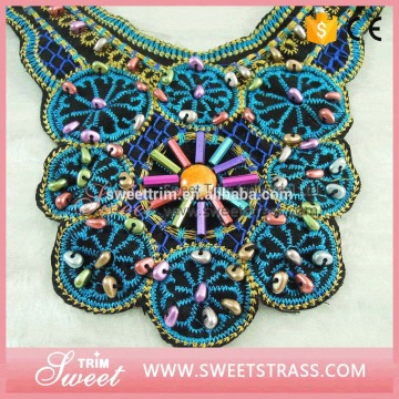 factory direct selling fancy multicolor polyester turkey embroidery crochet lace collar