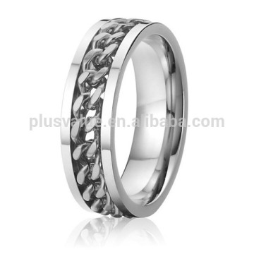 jewelry stainless steel rotating gear ring