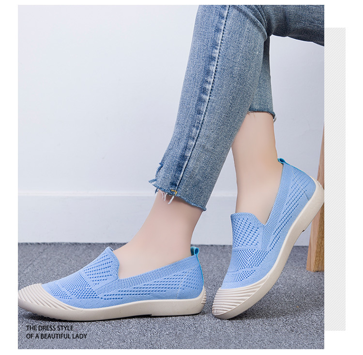 36-40 yards Wholesale slip-on casual Shoes Flying woven breathable cloth shoes mesh light soft sneakers Walking shoes for women