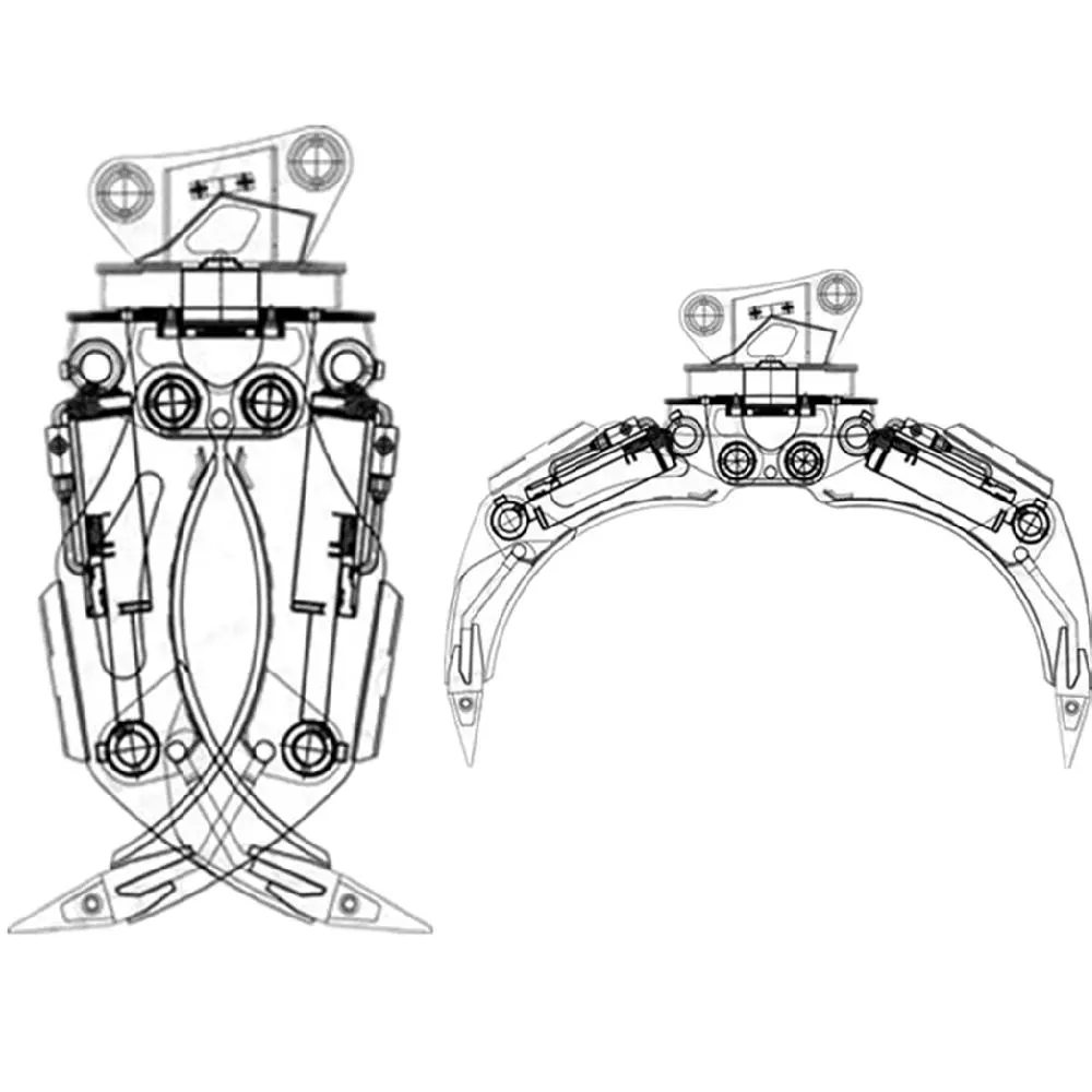 Construction Machinery Excavator Steel Wood/ Stone Grapple for PC200
