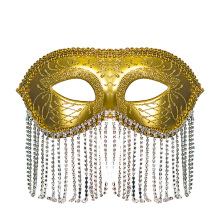 Masquerade Mask with Beaded Chain Tassel