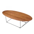 Modernes Restaurant Round Wood MDF CoffeeTable Metallbein