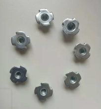White zinc plated round tee nut
