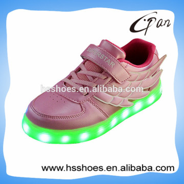 USB charger girl shoes with led light