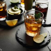 Natural Edge Round Slate Coasters, 4 Inches in Diameter and 0.4-0.7mm Thick