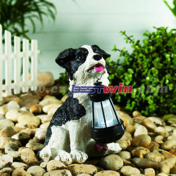 Dog with lantern solar light