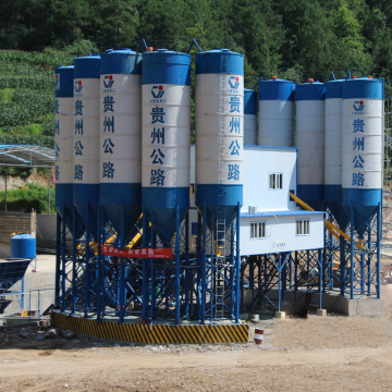 Stationary HZS90 belt conveyor concrete batching plant