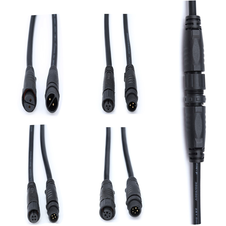 IP68 M12 2pin 4pin 8pin Nylon Waterproof Plug Socket Power Cable Connector