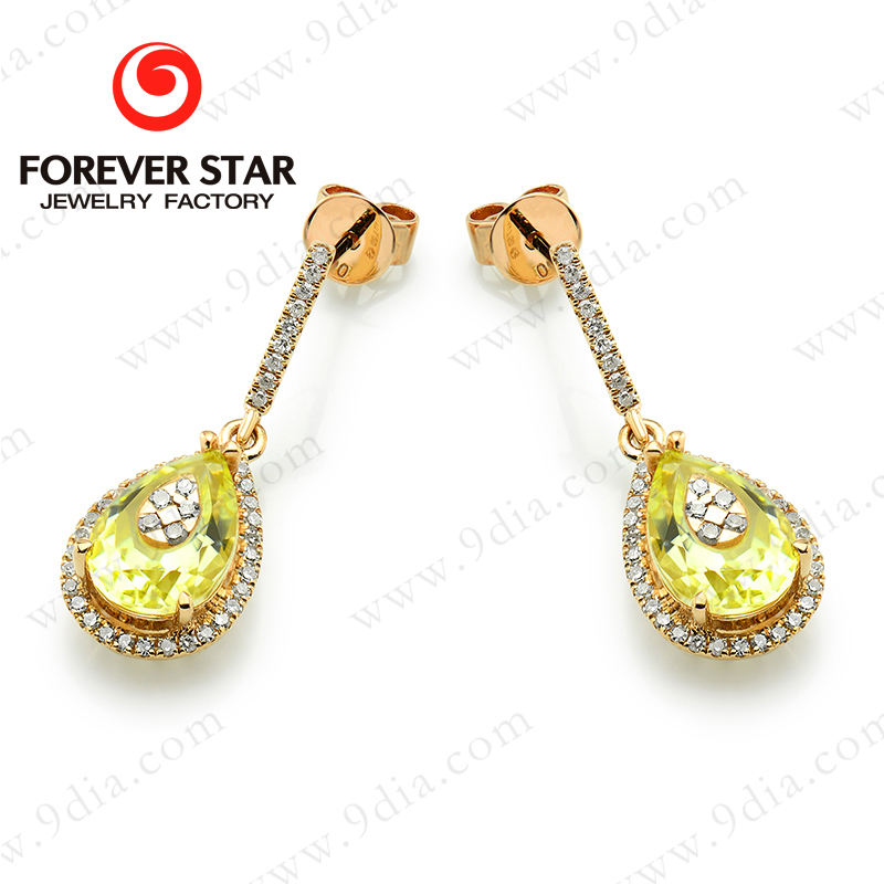 Kina Smycken Partihandel Ovala Form Ruby Ädelsten Örhängen 22K Guld Smycken Guld Smycken Design