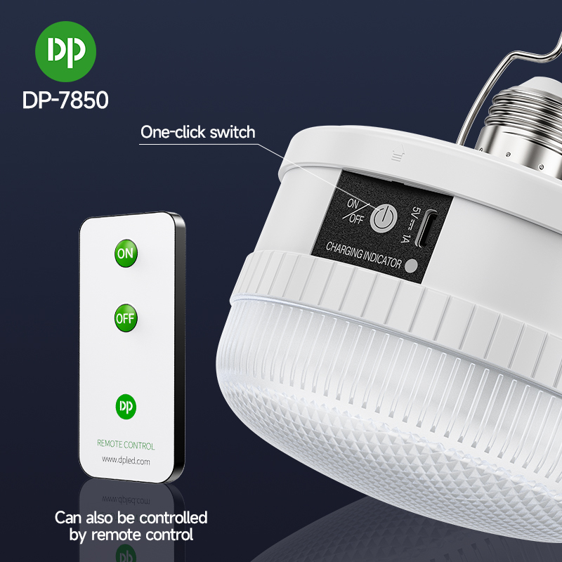 100W Emergency Bulb Rechargeable Lamp with Remote Control