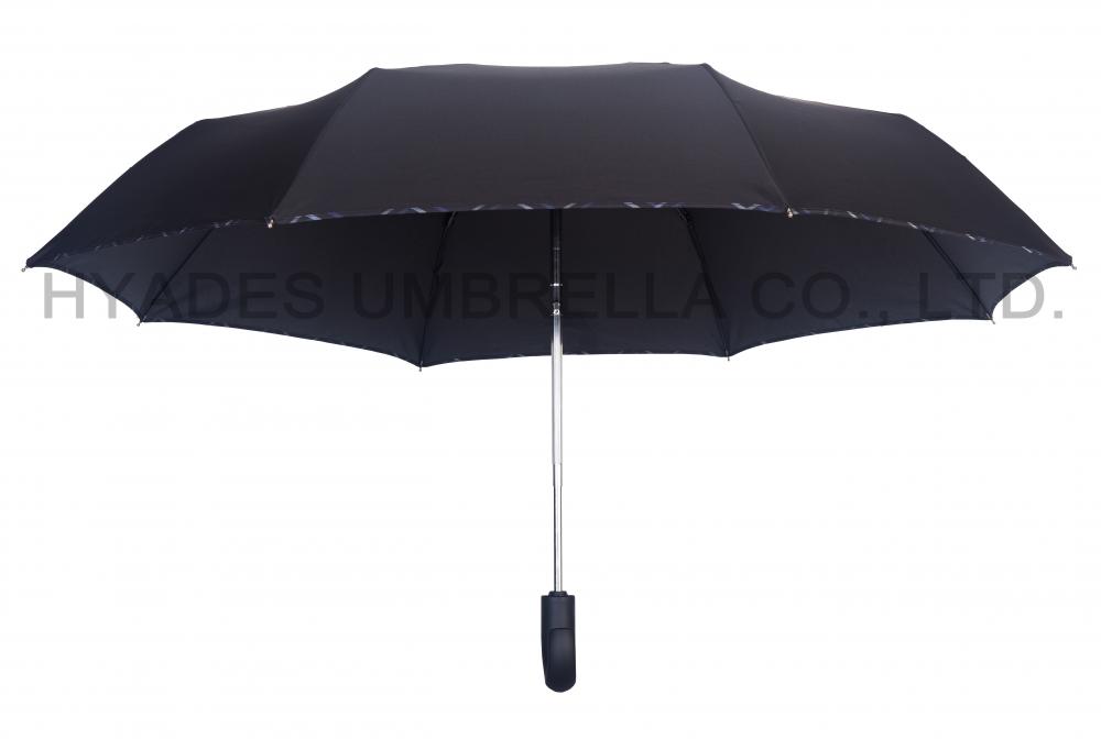 Black Mens Folding Umbrella Windproof Hook Handle