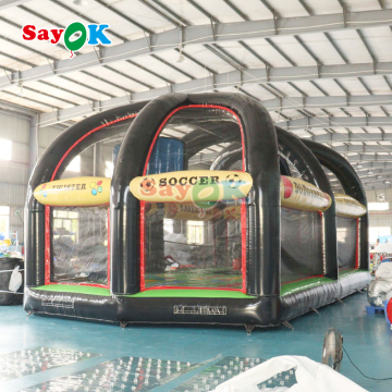 Inflatable Bounce House Basketball Arena: Large Reinforced Jump & Play Field with Sticks Throw Game