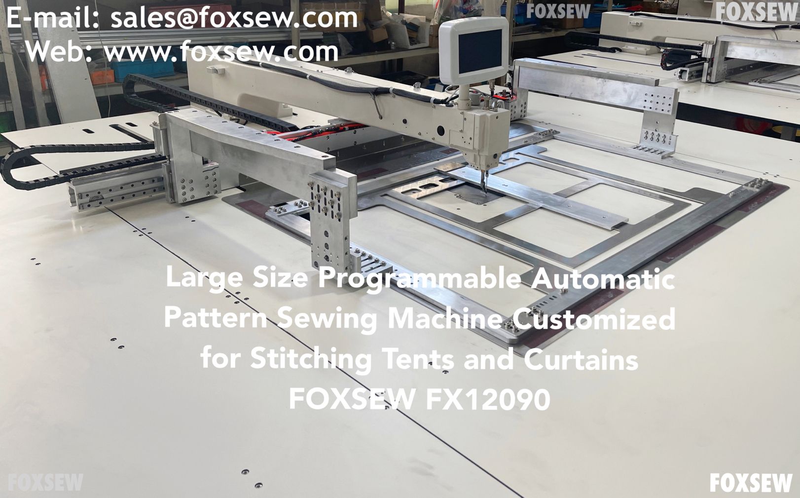 Large Size Programmable Automatic Pattern Sewing Machine Special Designed for Stitching Tents and Curtains FOXSEW FX12090 -3