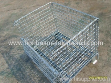 Galvanized Storage Cage Warehouse Metal Storage Cage Folding Cage 