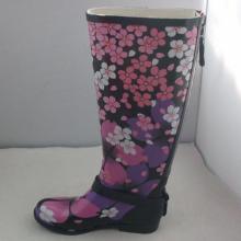 Ladies Rainboots With Buckles Back Zipper