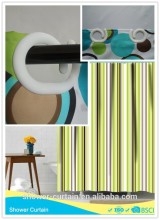 Polyester Hookless Yellow Background Stripes Shower Curtains