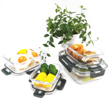 Airtight Leakproof Glass Meal Prep Containers with Locking Lids