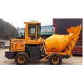 Mobile self-feeding concrete mixer