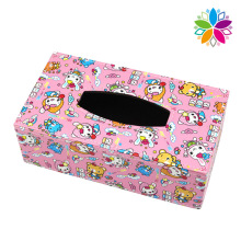 Cute Rectangle Leather Tissue Box (ZJH079)