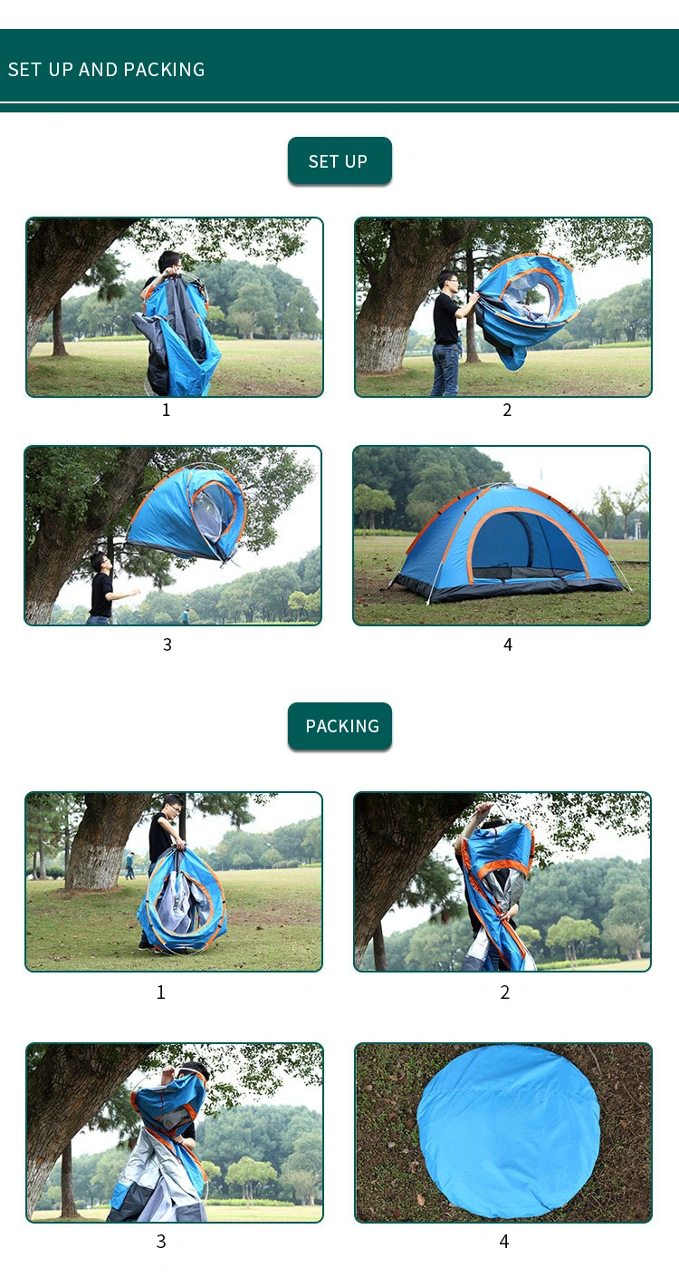 Customize Outdoor 3-4 Waterproof Automatic Pop up Camping Tent for Sale