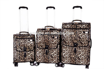 leather luggage trolley case