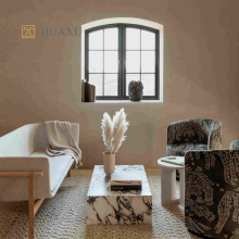 Huaxu Italy Luxurious Calacatta Viola Marble Block Plinth Coffee Table