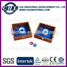 Customized washer toss game with metal corn