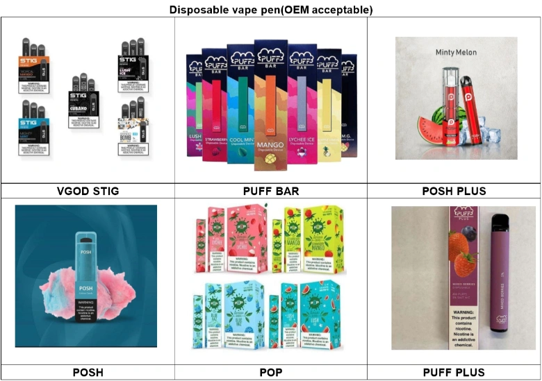 800 Puffs 60 Flavors Available Disposable Puff Plus Bar Posh XL Ecig Hight Quality Factory Wholesale