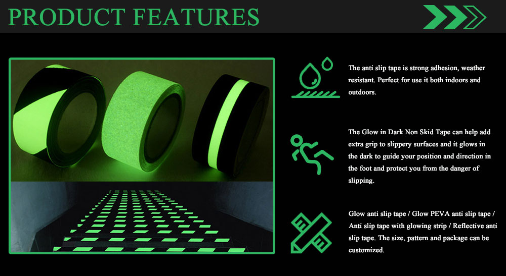 High quality glow non slip tape