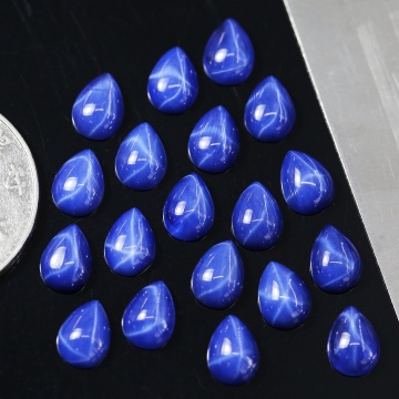 Starlight Sapphire Water Drop Ring Face Starlight Gemstone