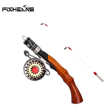 55cm Ice Fishing Rod 2 Sections Portable Mini Spinning Rod by FISHGANG with Solid Tips