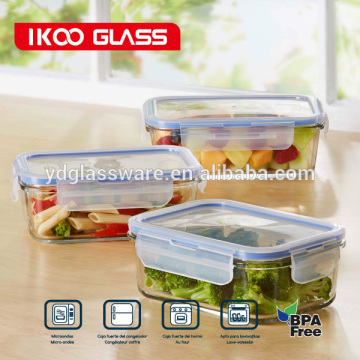 3 compartment food container/glass food container