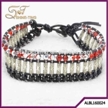 Multi-layer braided luu bracelets with crystal beads