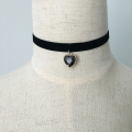 Zwart Velvet Lace Liefde Hanger Choker Ketting Voor Dame