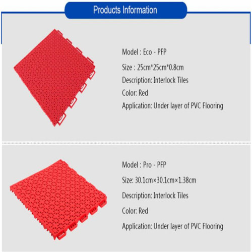 Pra Foundation PP Interlock Flooring untuk Lantai PVC