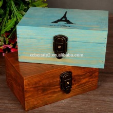 N535 Hot Sell Wooden Storage Box Effel Printing Retro Sundries Holder Box
