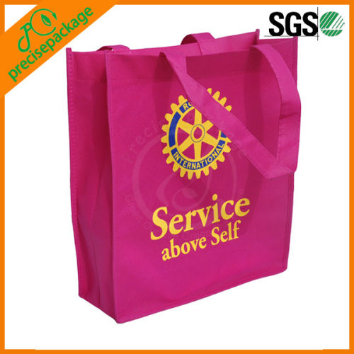 hot pink pp non woven grocery bag printing handle bag